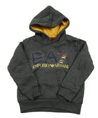 Šedá mikina s logem a kapucí - Armani