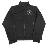 Černá sportovní propínací mikina s nápisem 