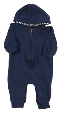 Tmavomodrá tepláková kombinéza s kapucí F&F