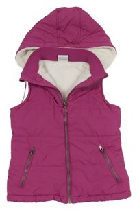 Tmavorůžová šusťáková zateplená bunda s kapucí Yigga