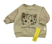 Nové - béžová mikina s leopardem shein