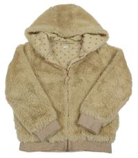 Béžová kožešinová podšitá bunda s kapucí John Lewis