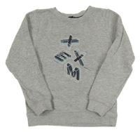 Šedá melírovaná mikina s písmenky Mexx