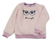 Růžová plyšová mikina s příšerkou Pocopiano