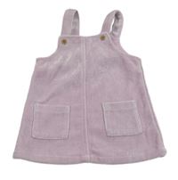 Lila plyšové žebrované laclové šaty George