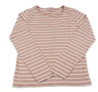 Růžovo-bílé pruhované triko YIGGA