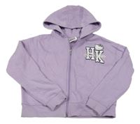 Fialová propínací mikina s Hello Kitty a kapucí Tu