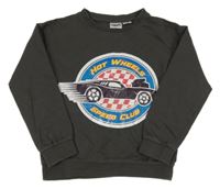 Tmavošedá mikina s Hot Wheels 