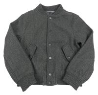 Tmavošedá vlněná podšitá bunda H&M