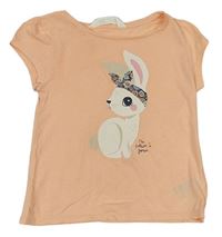 Meruňkové tričko s králíkem H&M