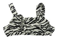 Bílo-černý pruhovaný crop top Zara