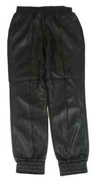 Černé koženkové cuff kalhoty Primark