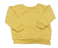 Žlutá květovaná puntíkatá mikina Primark