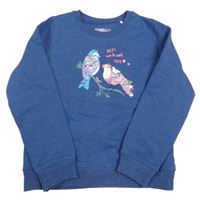 Tmavomodrá mikina s ptáčky Staccato 