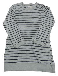 Šedo-tmavomodrá pruhovaná tepláková šatová mikina H&M