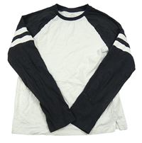 Bílo-tmavošedé triko s pruhy M&S