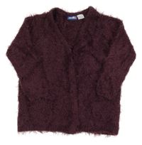 Mahagonový chlupatý svetrový cardigan Lupilu