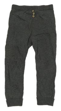 Šedé žebrované lehké úpletové tepláky Topomini