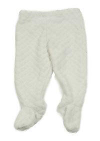 Bílé žebrované plyšové polodupky 