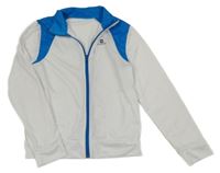 Bílo-modrá propínací sportovní mikina Domyos