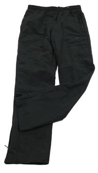 Černé šusťákové kalhoty s logem Slazenger