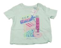 Nové - Světlemodré tričko s potiskem Primark