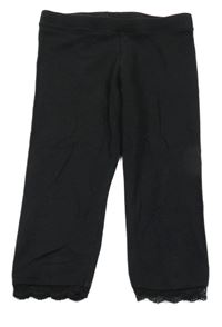 Černé crop legíny s krajkou Kiki&Koko