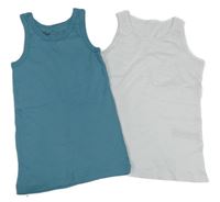 2set - 2x nátělník - modrý + bílý 