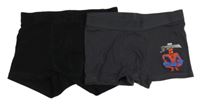 2set - 2x boxerky - černé + antracitové se Spidermanem 