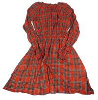 Červeno-zelené kostkované šaty H&M