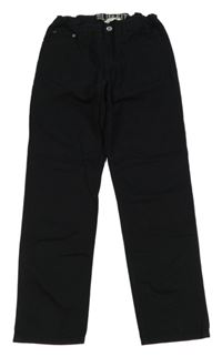Černé plátěné slim fit kalhoty H&M
