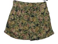 Dámské béžové květované manšestrové kraťasy Topshop