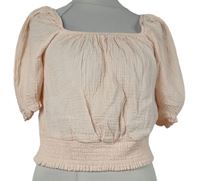 Dámská světlerůžová mušelínová crop halenka George 