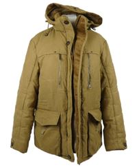 Pánská béžová šusťáková zimní bunda s kapucí 
