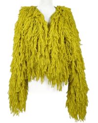 Dámský žlutý třásňový svetrový cardigán PrettyLittle Thing