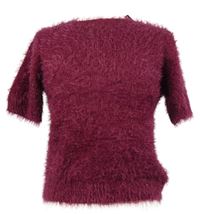 Dámský purpurový chupatý svetr s krátkými rukávy Quiz 