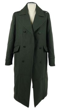 Pánský khaki vlněný kabát C&A