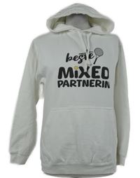 Dámská bílá mikina s nápisem a kapucí 