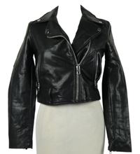 Dámský černý koženkový crop křivák Zara 