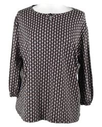 Dámské černo-červené vzorované triko 