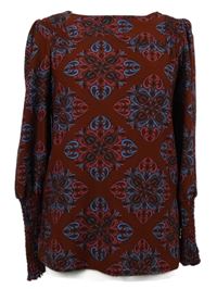 Dámská vínovo-modrá vzorovaná halenka Next 