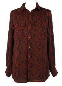 Dámká karmínovo-černá vzorovaná halenka New Look 