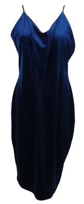 Dámské tmavomodré sametové šaty MissGuided 
