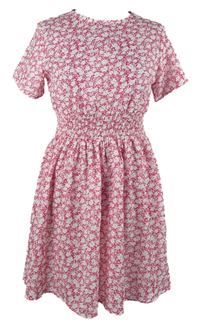 Dámské růžovo-bílé kytičkované šaty Shein 