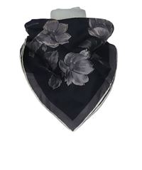 Dámský černo-hnědý květovaný šátek 
