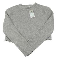 Nové- Šedá fleecová crop mikina zn. Primark
