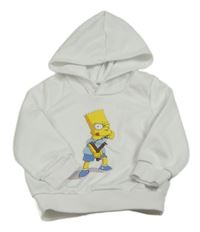 Bílá mikina s The Simpsons a kapucí 