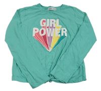 Tyrkysové crop triko s nápisem Minoti