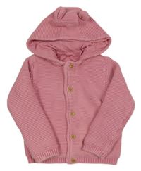 Růžový propínací podšitý sver s kapucí M&S