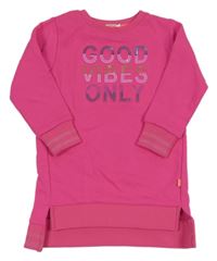 Neonově růžové teplákové šaty s nápisem Billieblush